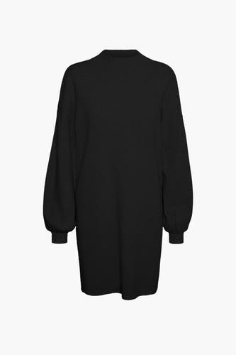 Robe noire VERO MODA® avec manches longues et volumineuses et une coupe courte.