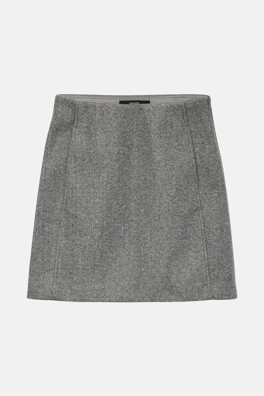 Jupe courte grise de VERO MODA, avec une subtile texture et un design minimaliste.