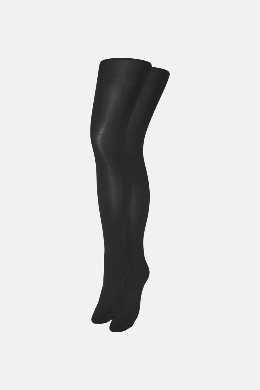 Zwarte panty's van VERO MODA®, gladde textuur, opgevouwen weergave, zijdelings opgesteld