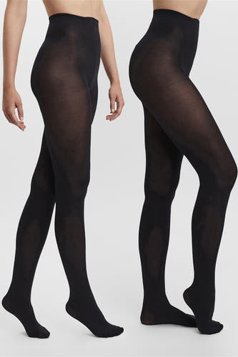 Zwarte panty's van VERO MODA® met hoge taille, transparante stof, zijdelingse en achterkant weergave, gladde textuur