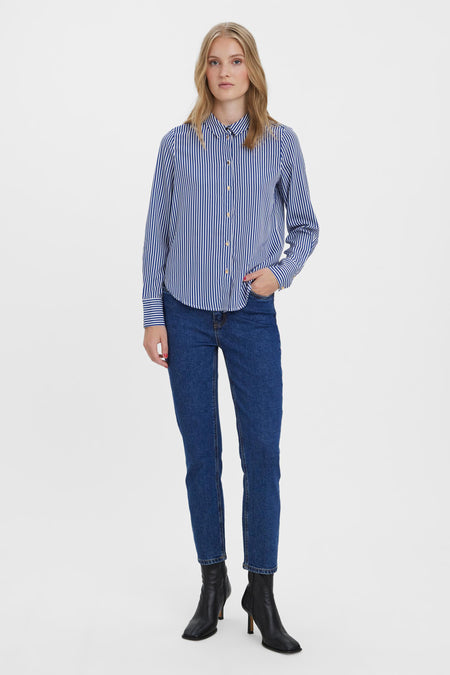 Jean &agrave; coupe droite - bleu