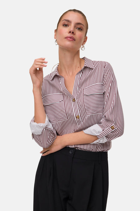 Chemise à manches longues - Bordeaux