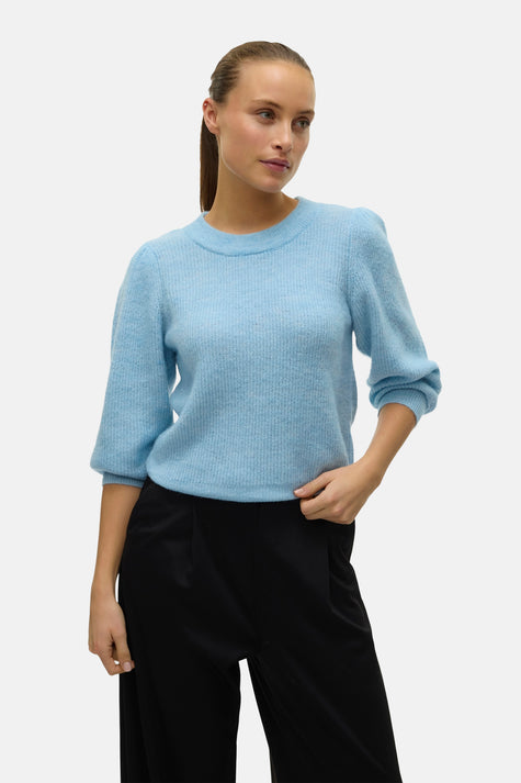 Pull met ronde hals - blauw