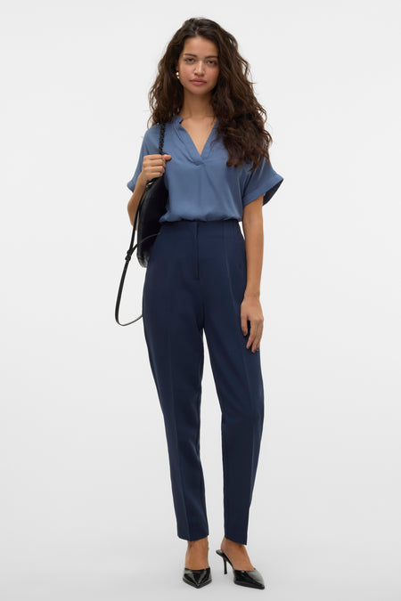 Blouse met korte mouwen - blauw