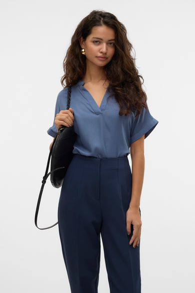 Blouse à manches courtes - bleu