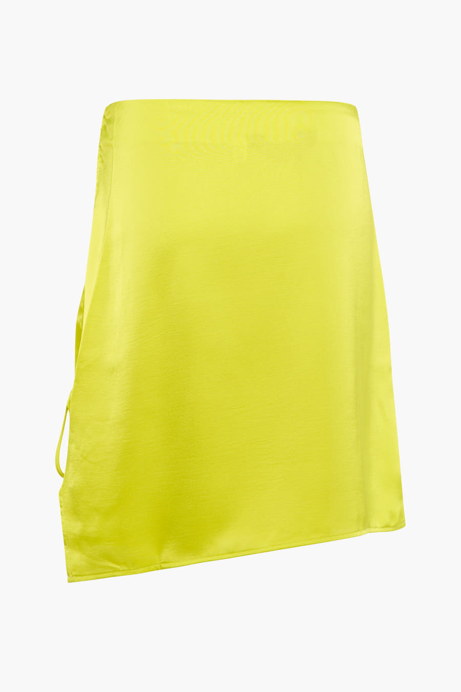 Gele rok van SOMETHING NEW, asymmetrische snit met trekkoorddetail.