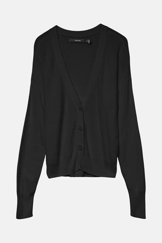 Zwart vest van Vero Moda met lange mouwen en knoopsluiting.