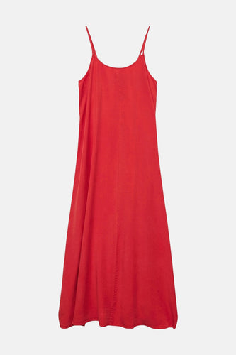 Rode jurk zonder mouwen van VERO MODA met dunne bandjes en een eenvoudige snit.
