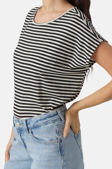 VMAVA PLAIN SS TOP STRIPE GA JRS  NOOS
