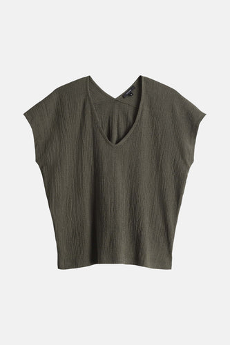 Blouse à manches courtes - Kaki - OPUS