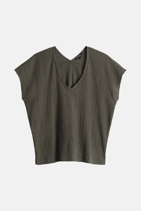 Blouse à manches courtes - Kaki