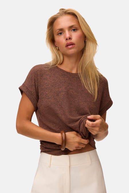 T-shirt met korte mouwen - Cocoa Brown