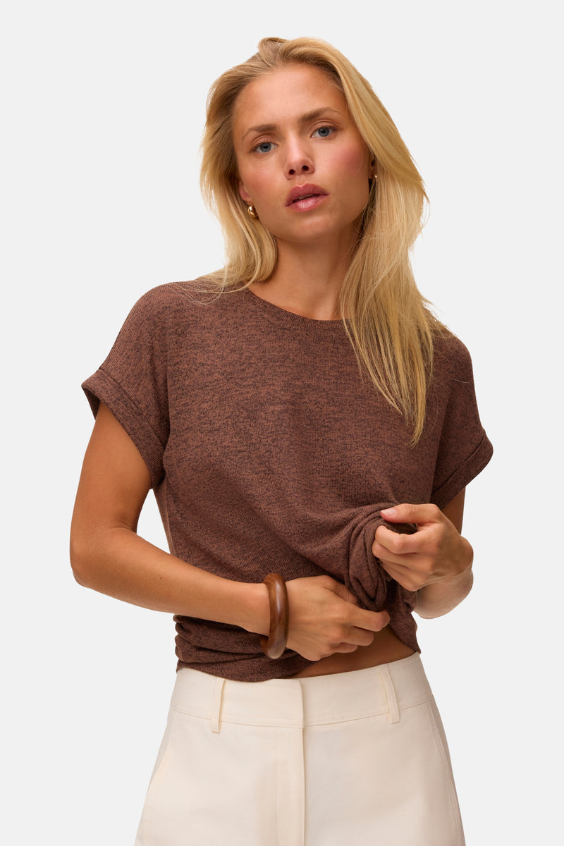 T-shirt met korte mouwen - Cocoa Brown