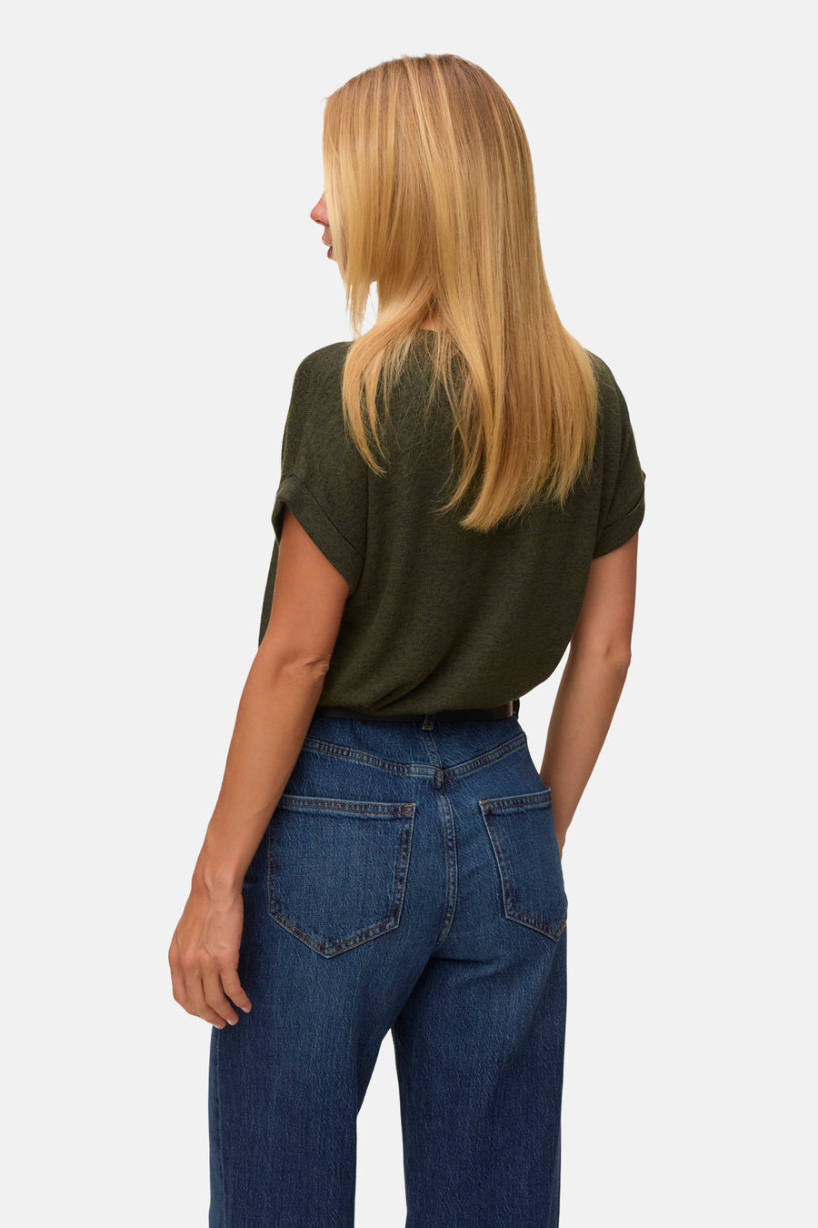 Top uni manche courte vert - VERO MODA®