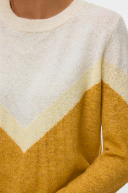 Pull met ronde hals - Geel