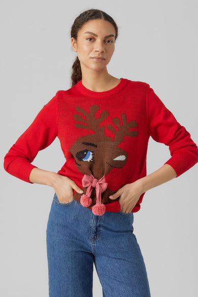 VMCUTEDEER LS O-NECK BLOUSE XMAS