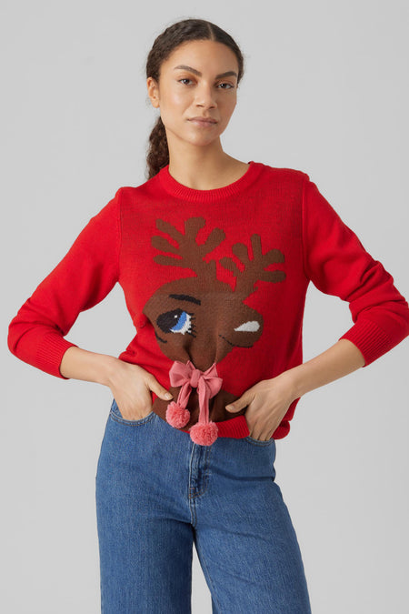 VMCUTEDEER LS O-NECK BLOUSE XMAS