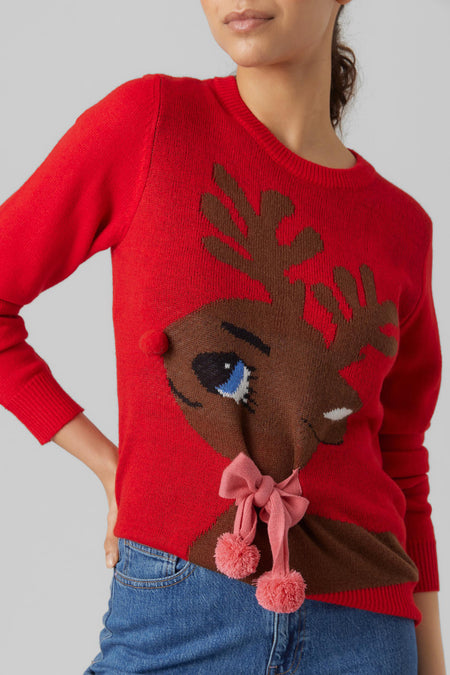 VMCUTEDEER LS O-NECK BLOUSE XMAS