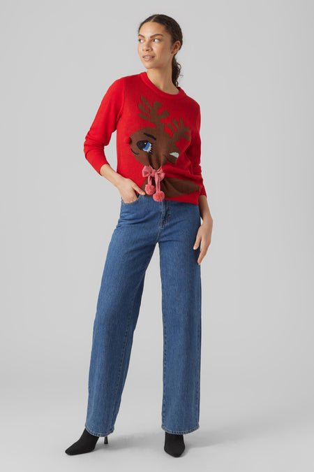 VMCUTEDEER LS O-NECK BLOUSE XMAS