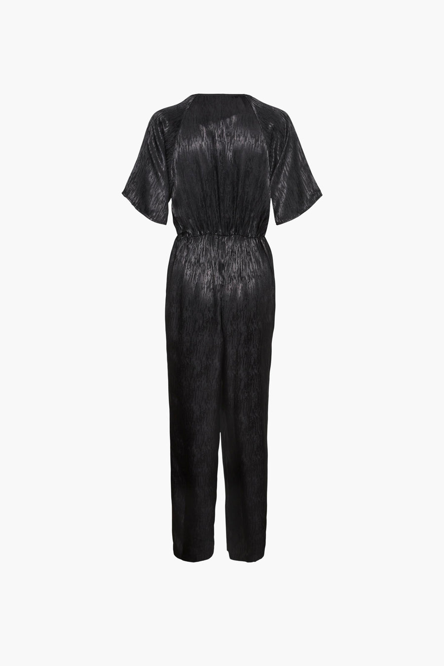 Combinaison noire de VERO MODA, avec des manches courtes et une taille élastique.