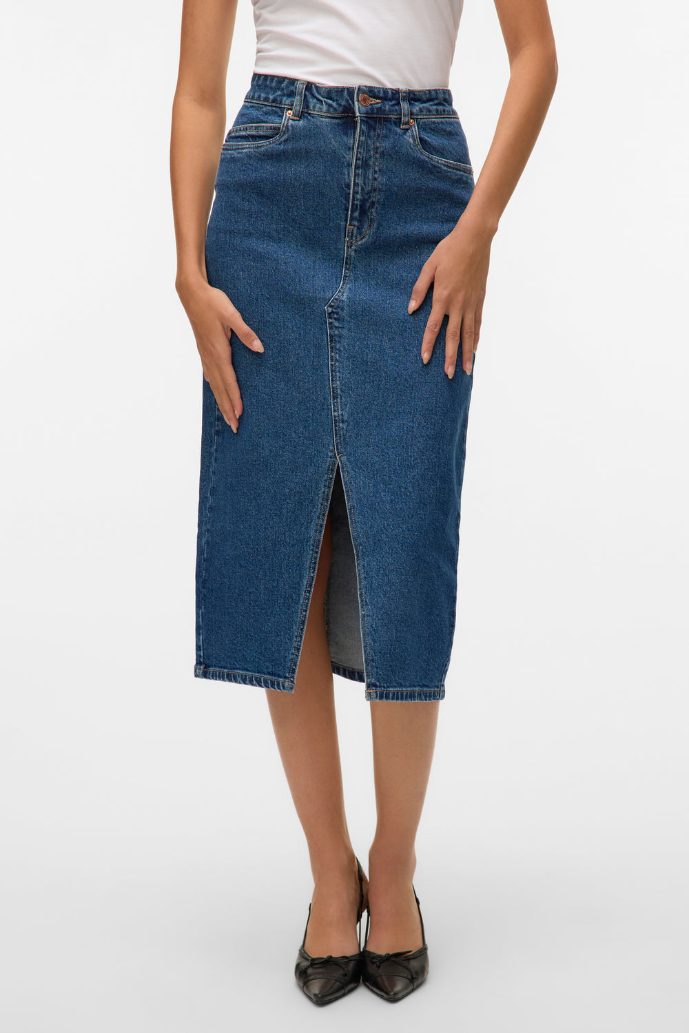 Rok 3/4 Mid blue denim - VERO MODA®