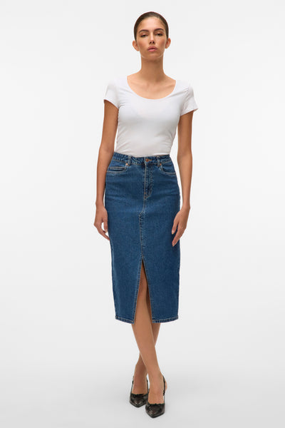 Rok 3/4 Mid blue denim - VERO MODA®