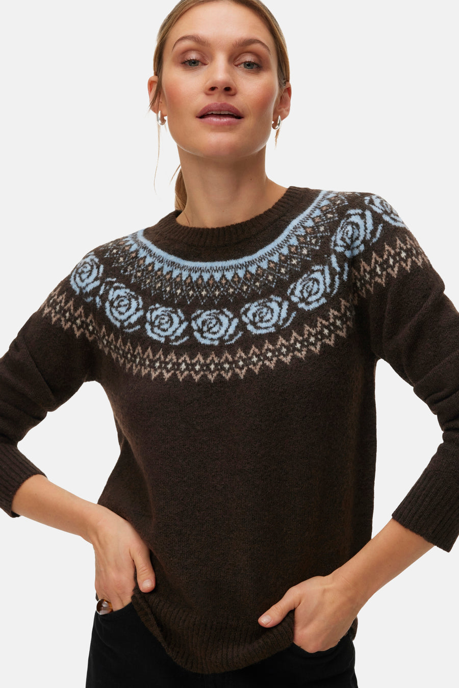 Trui met ronde hals bruin - VERO MODA®