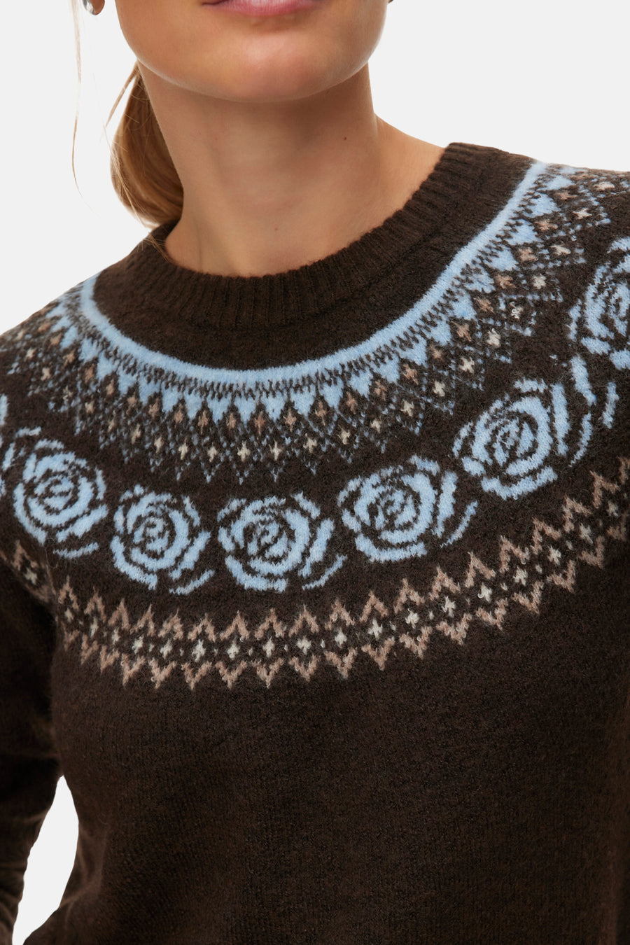 Trui met ronde hals bruin - VERO MODA®