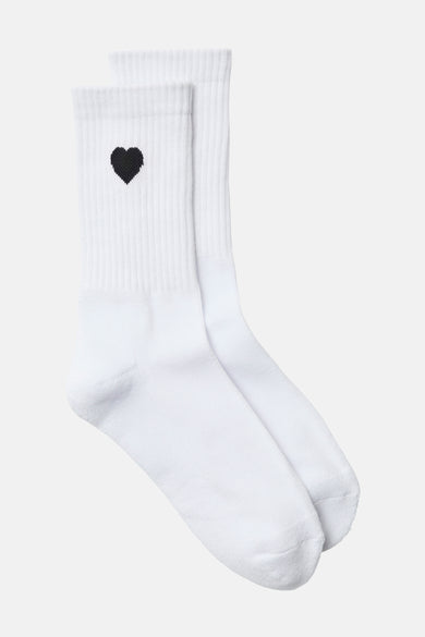 Witte sokken van VERO MODA®, met een klein zwart hartje op de schacht.