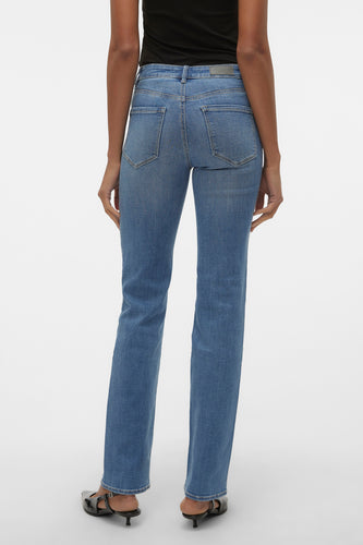 Straight jeans - mid blue denim