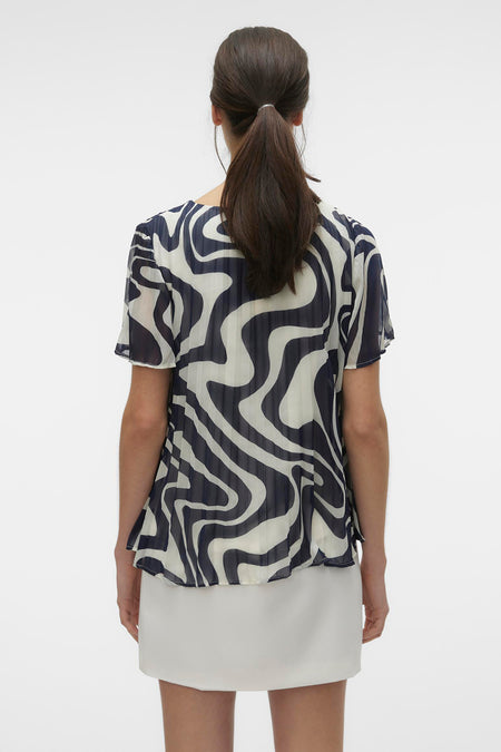 VMKATE S/S V-NECK TOP WVN BTQ