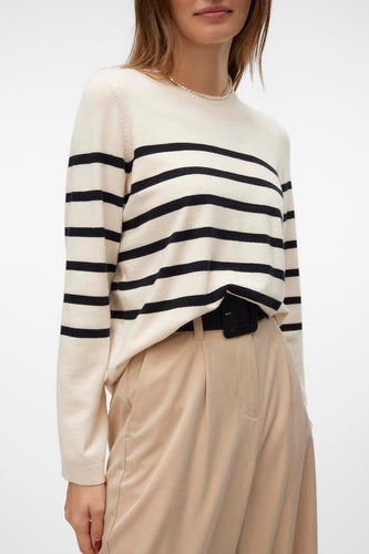 Pull met ronde hals - ecru - VERO MODA®