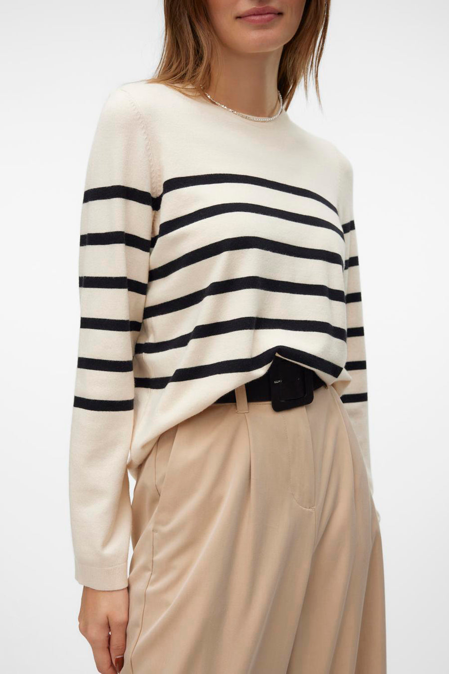 Pull met ronde hals - ecru - VERO MODA®