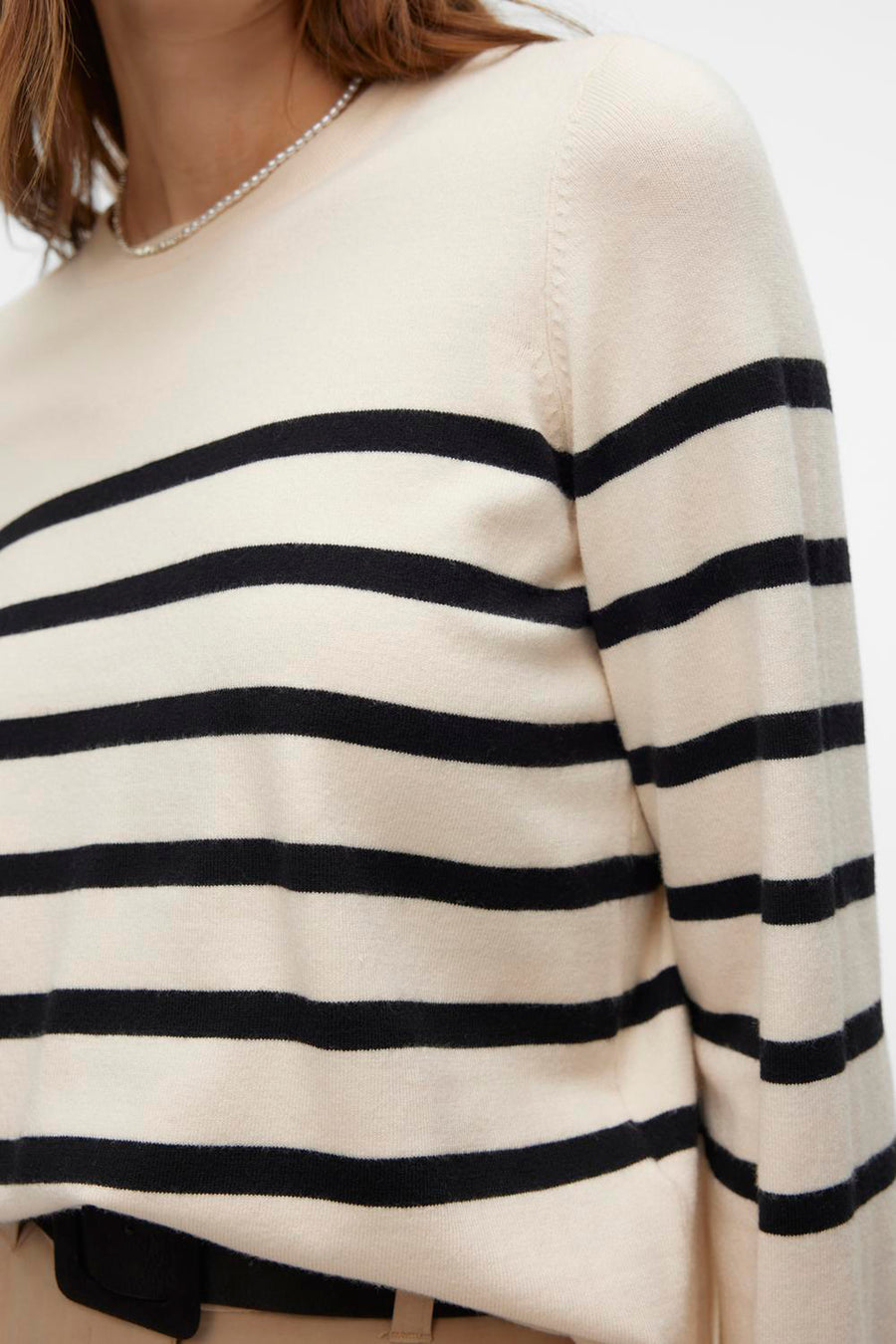 Pull met ronde hals - ecru - VERO MODA®