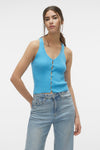 VMGOLD RIB SL V-NECK TOP GA