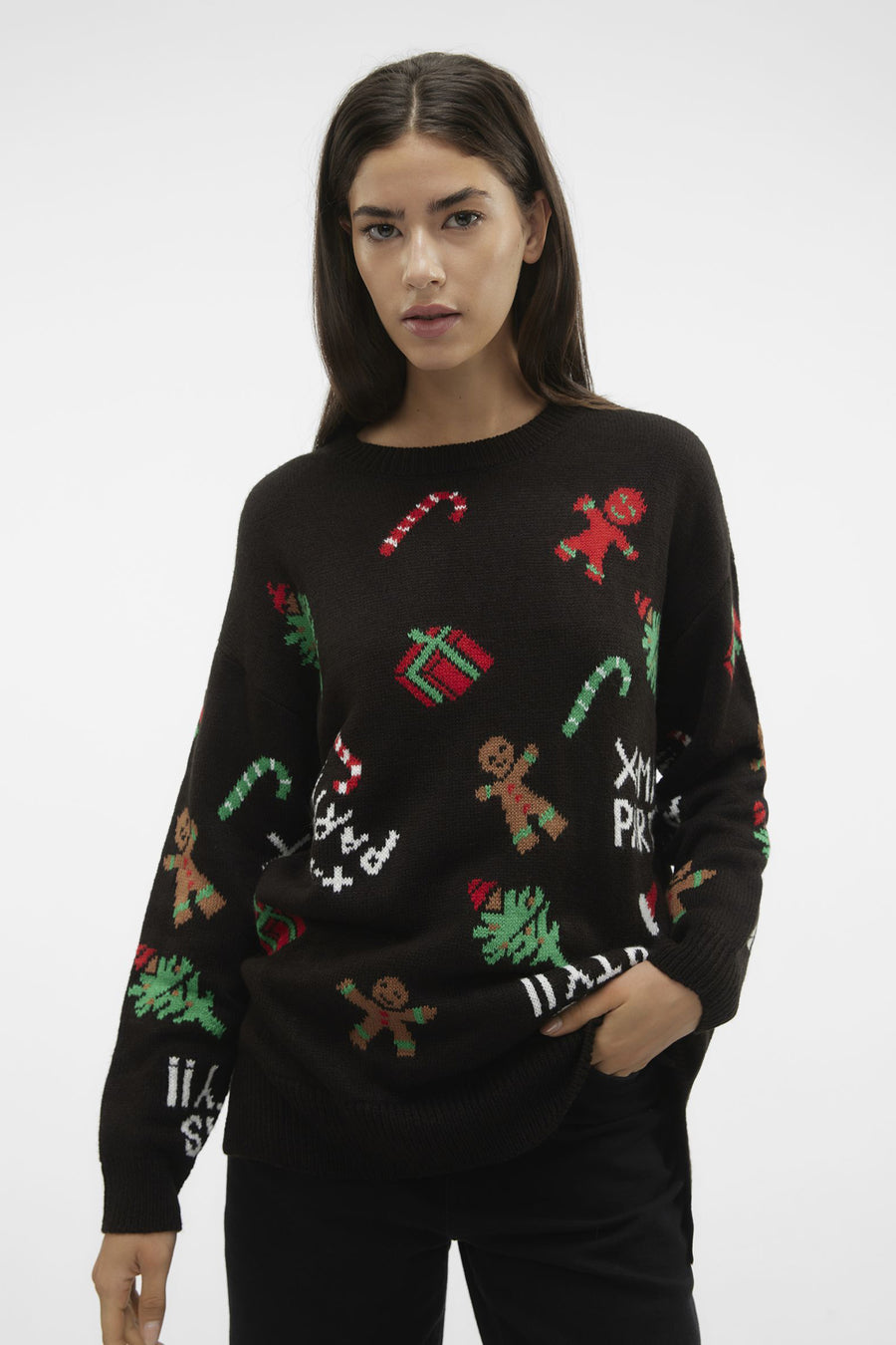 Pull met ronde hals - zwart - VERO MODA®