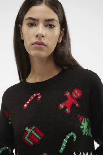 Pull met ronde hals - zwart - VERO MODA®