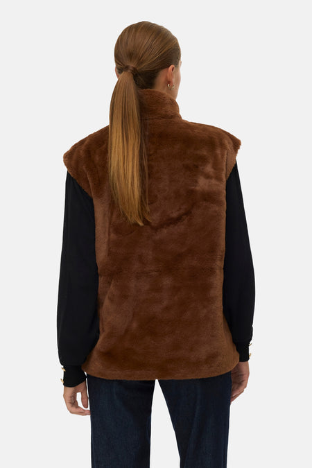 VMSONJAPOPPY FAUX FUR WAISTCOAT GA BOO
