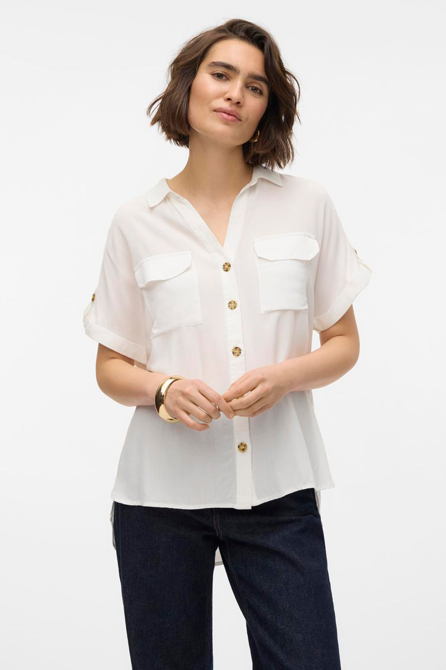 Chemise à manches courtes - blanc - VERO MODA®