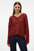 Trui met V-hals Bruin - VERO MODA®