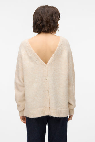 Pull met ronde hals - beige - VERO MODA®