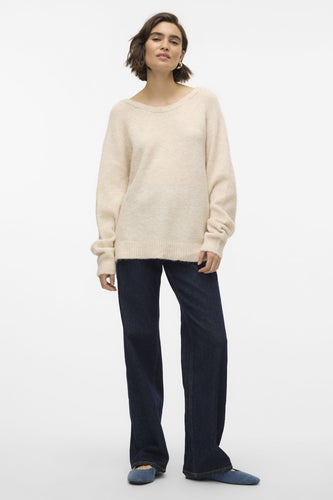 Pull met ronde hals - beige - VERO MODA®