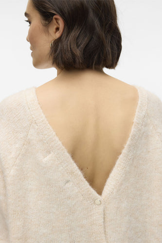 Pull met ronde hals - beige - VERO MODA®