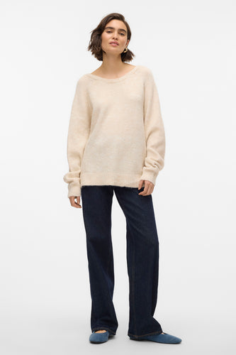 Pull met ronde hals - beige - VERO MODA®