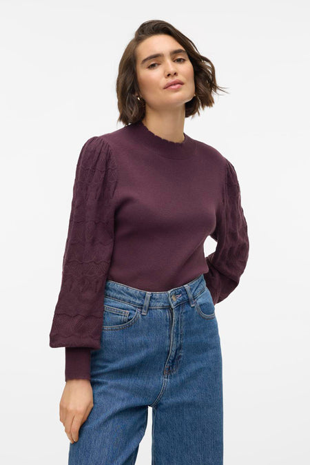 Pull met ronde hals - paars