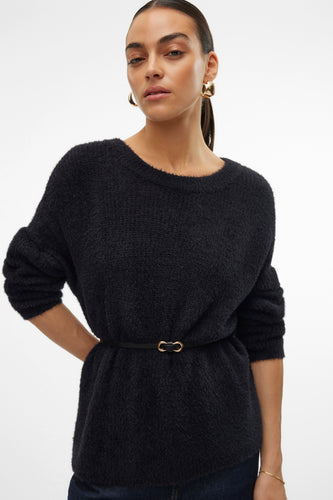 Pull met ronde hals - zwart - VERO MODA®