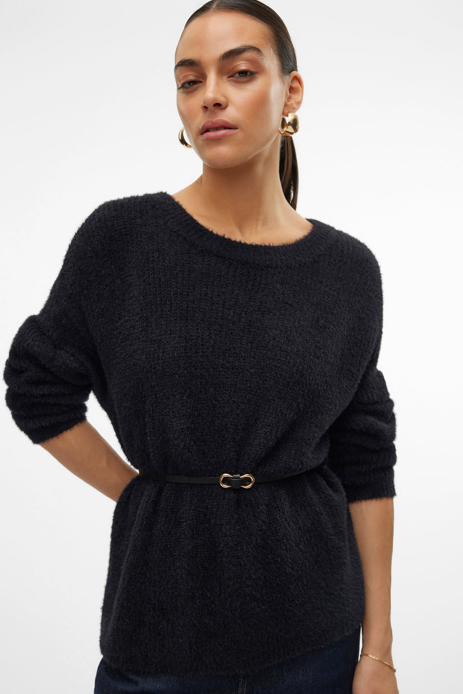 Pull met ronde hals - zwart - VERO MODA®