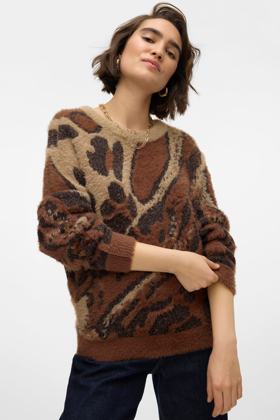 Pull à col rond - brun - VERO MODA®