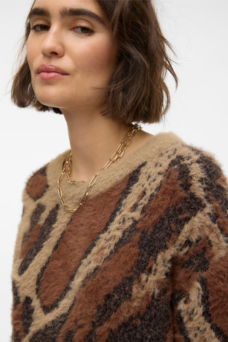 Pull à col rond - brun - VERO MODA®