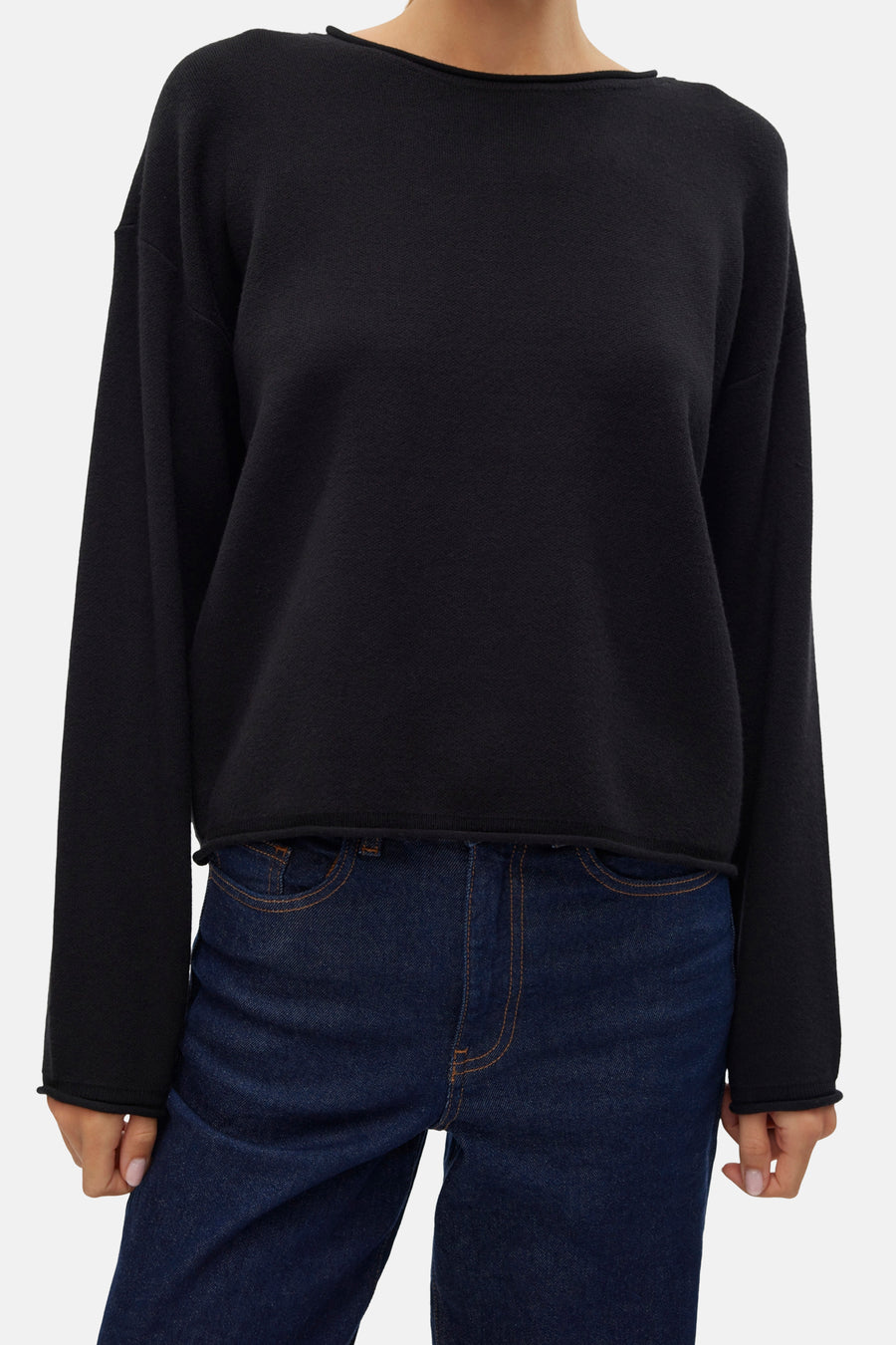Pull met ronde hals - zwart - VERO MODA®